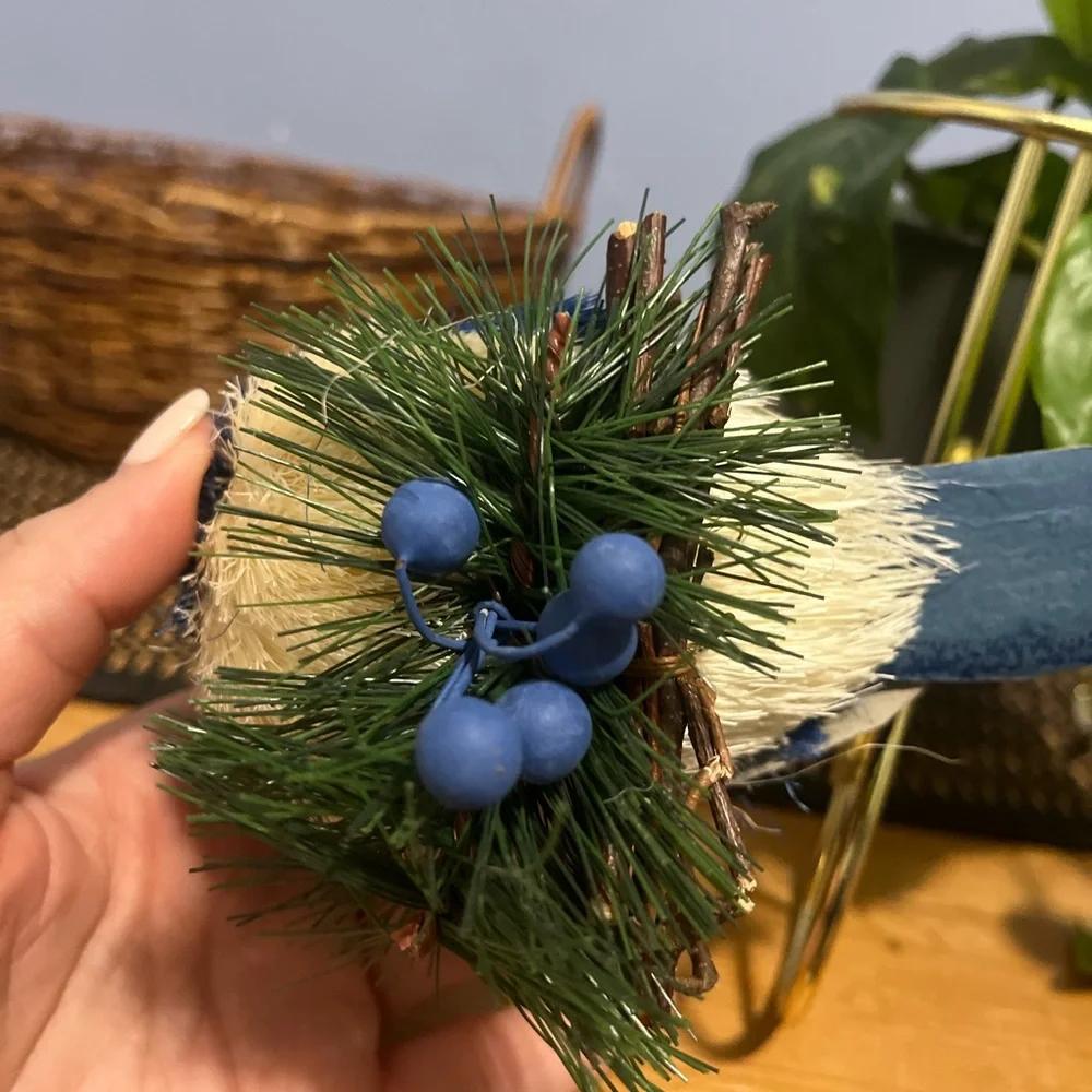 Blue and White Bird Ornament